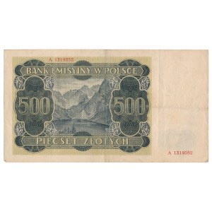 500 złotych 1940 A13 - numeracja Falsa Londyńskiego