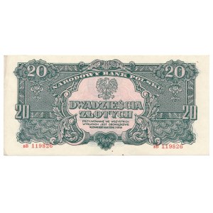 20 złotych 1944 bB - rzadka odmiana