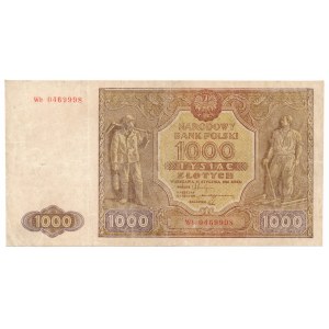 1000 złotych 1946 Wb z usuniętą kropką. 