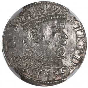 Stefan Batory, trojak 1586 Ryga NGC MS64