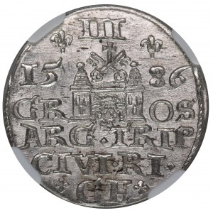 Stefan Batory, trojak 1586 Ryga NGC MS64