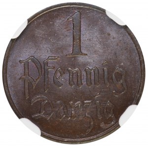 Wolne Miasto Gdańsk 1 fenig 1923 NGC MS64 BN