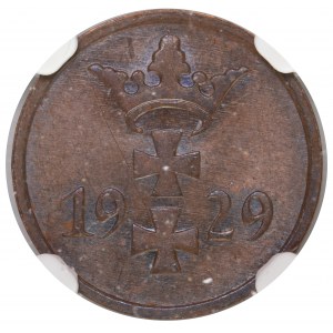 Wolne Miasto Gdańsk 1 fenig 1929 NGC MS62 BN