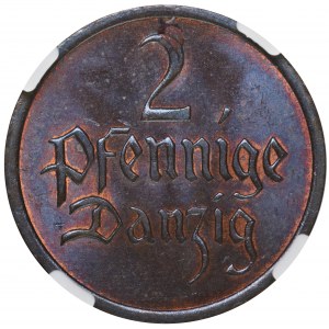 Wolne Miasto Gdańsk 2 fenigi 1937 NGC MS64+ BN