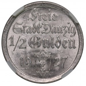 Wolne Miasto Gdańsk 1/2 guldena 1927 NGC MS63