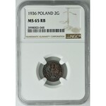 2 grosze 1936 NGC MS65 RB