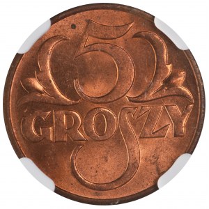 5 groszy 1938 NGC MS64 RD