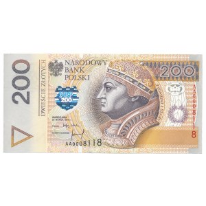 200 złotych 1994 AA 0008118 - niski numer