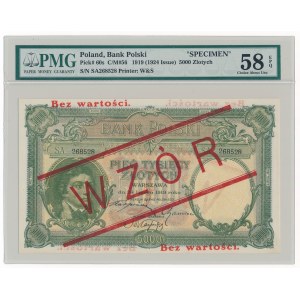 5000 złotych 1919 WZÓR PMG 58 EPQ