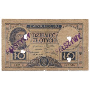 10 złotych 1924 II EM B - Fałszerstwo rzadkie