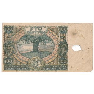 100 złotych 1932/34 - destrukt 