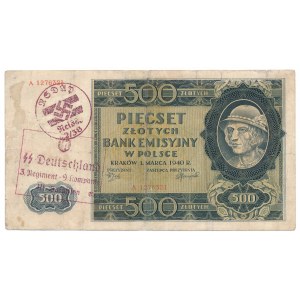 Falsyfikat Londyński 500 złotych 1940 - RZADKOŚĆ z obiegu