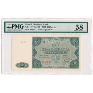 20 złotych 1947 -B- PMG 58