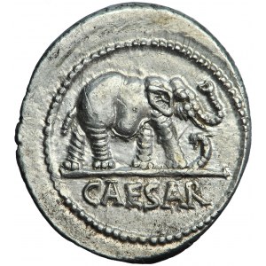 Julius Caesar, denár, mobilní mincovna, 49-48 př. n. l.