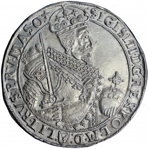 Polsko, Zikmund III, Koruna, tolar 1630, muži. Bydgoszcz, Jakub Jakobson - KRÁSNÝ!