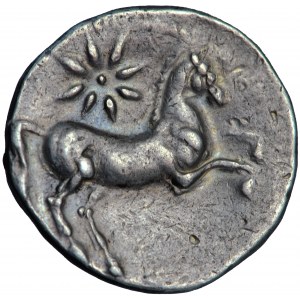 Imperium Kartagińskie, Hiszpania, Kartagina, szekel, ok. 220-215 przed Chr.