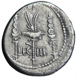 Marc Antony, Legionary AR Denarius, military mint moving with Antony (Patras?), 32-31 BC