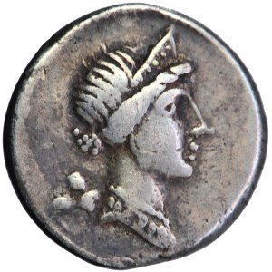 Julius Caesar, denár, mobilní mincovna ve Španělsku, 46-45 př. n. l.