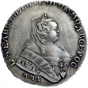 Rosja, Elżbieta I, rubel 1747, men. Moskwa