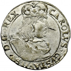 Poland, Swedish occupation, Charles X Gustav, Elbląg, szóstak (sixtuple groschen) 1658, Elbląg mint