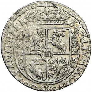 Poľsko, Žigmund III, Koruna, ort 1621, mens. Bydgoszcz - s číslom (16) pod poprsím