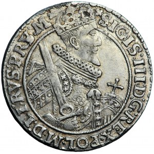 Polen, Sigismund III., Krone, ort 1621, Männer. Bromberg (Bydgoszcz), auf Av. V auf S eingeschlagen