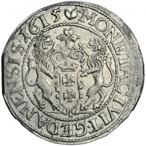 Polska, Zygmunt III, Gdańsk, ort 1615, men. Gdańsk - litera przerobiona na stemplu