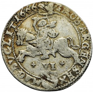 Poland, John Casimir, Lithuania, szóstak (sextuple groschen) 1666, Vilna (Vilnius) mint