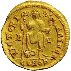 Germanic tribe (Goths?), Valentinian III, AV Solidus - imitation, barbarian mint (Scandinavia?), AD 430-455 or later