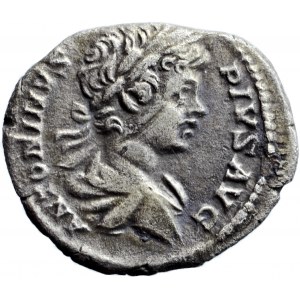 Caracalla, Septimius Severus and Julia Domna, AR Denarius, Rome, 201-202