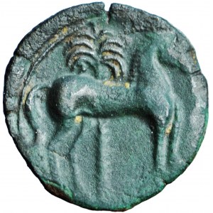 Carthaginian Empire, Sicily or Carthage, AE Shekel, circa 400-280 BC