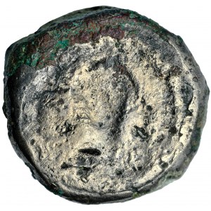 Bronze die for striking the obverse of a Byzantine coin (half follis?), 6th-7th century