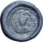 Bronze die for striking the obverse of a Byzantine coin (half follis?), 6th-7th century