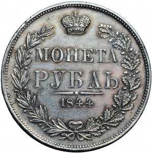 Rusko, Mikuláš I., rubl 1844 MW, mens. Varšava
