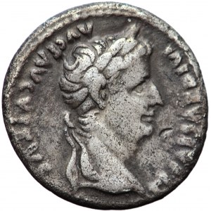 Tiberius, AR Denarius - imitation, India? (originally Lugdunum), AD 14-37 or later