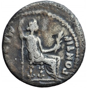 Tiberius, AR Denarius - imitation, India? (originally Lugdunum), AD 14-37 or later
