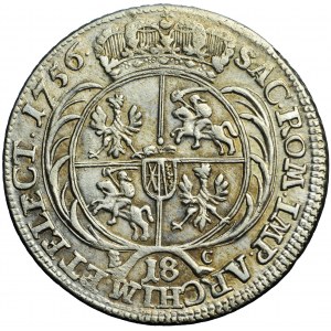 Poland (Saxony), Augustus III, ort 1756, Leipzig mint