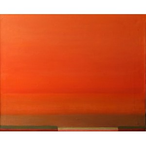 Halina Eysymont, Landscape with red sky, 1998