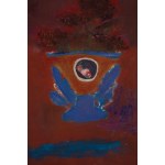 Henryk Hayden (1883 Warszawa - 1970 Paryż), Martwa natura z niebieskim wazonem i pudełkiem krawieckim, 1964