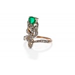 Ring with emerald and diamonds early 20th century jewelry