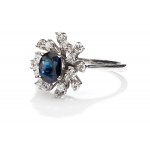 Ring with sapphire and diamonds XX/XXI century, jewelry