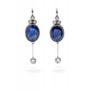 Earrings with sapphires and diamonds 1960s, jewelry