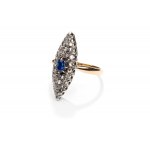 Ring with sapphire and diamonds 1930s, jewelry