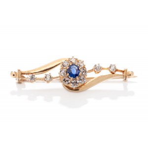 Brooch with sapphire and diamonds 19th/20th century, jewelry