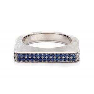Ring with sapphires and diamonds XX/XXI century, jewelry