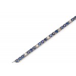 Tennis bracelet with sapphires and diamonds early 21st century, jewelry