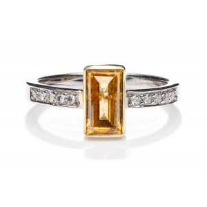 Fancy yellow diamant ring začiatok 21. storočia, šperky