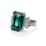 Ring with tourmaline and diamonds early 21st century jewelry