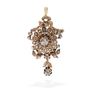 Brooch pendant with diamonds 19th/20th century jewelry