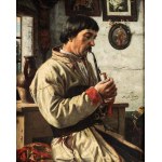 Henryk Dyrdoń (1860 - 1894), Bronowice farmer (Portrait of a blacksmith in a cottage), 1884